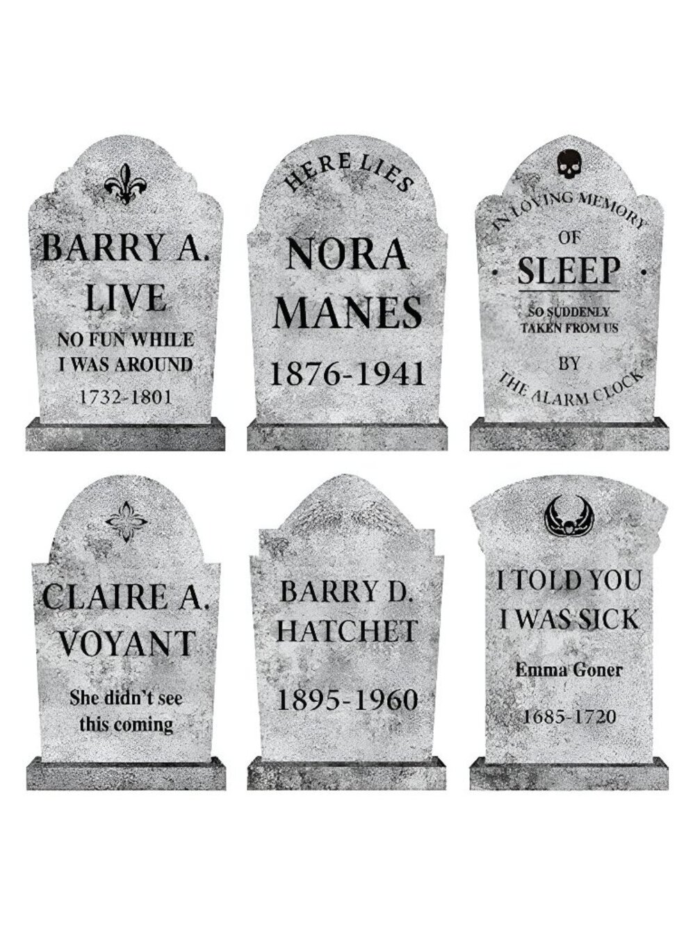 Halloween Decorations Outdoor Graveyard Tombstones: 6ct Large Realistic